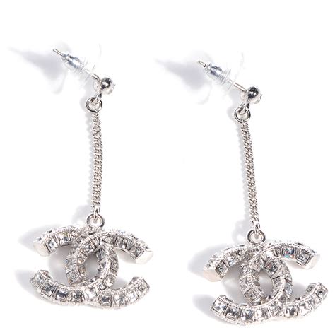 chanel crystal dangling earrings
